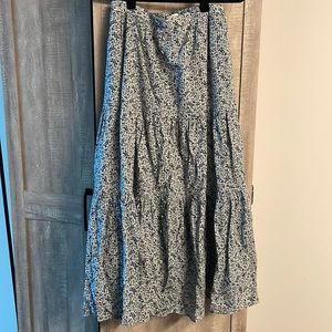 Madewell blue floral maxi skirt